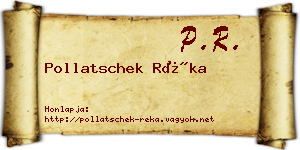 Pollatschek Réka névjegykártya